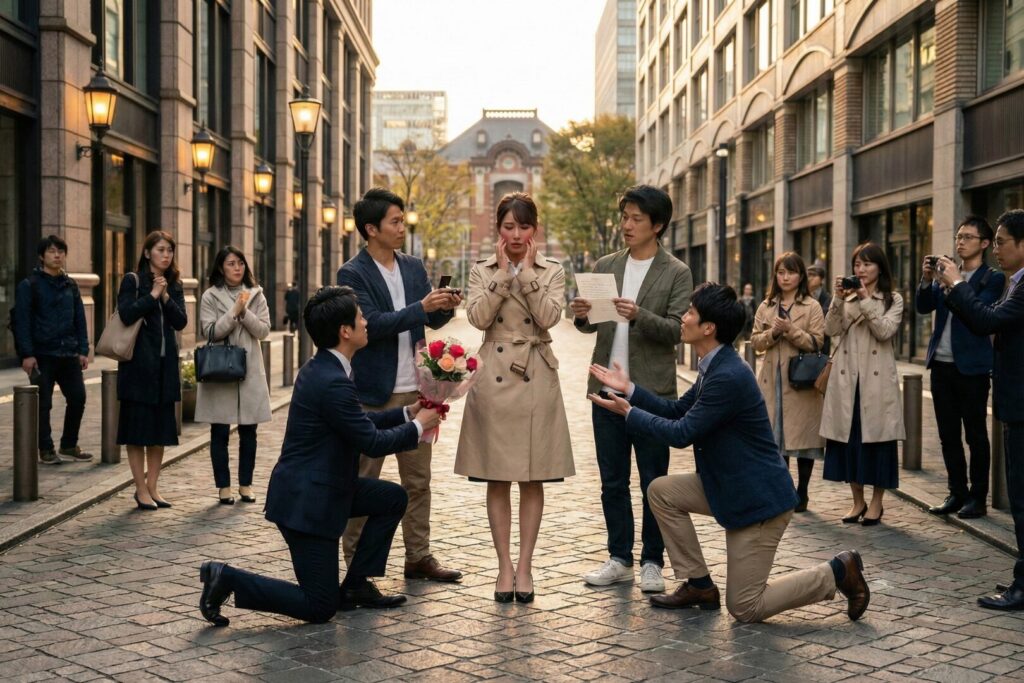 複数の男性から交際を申し込まれている女性